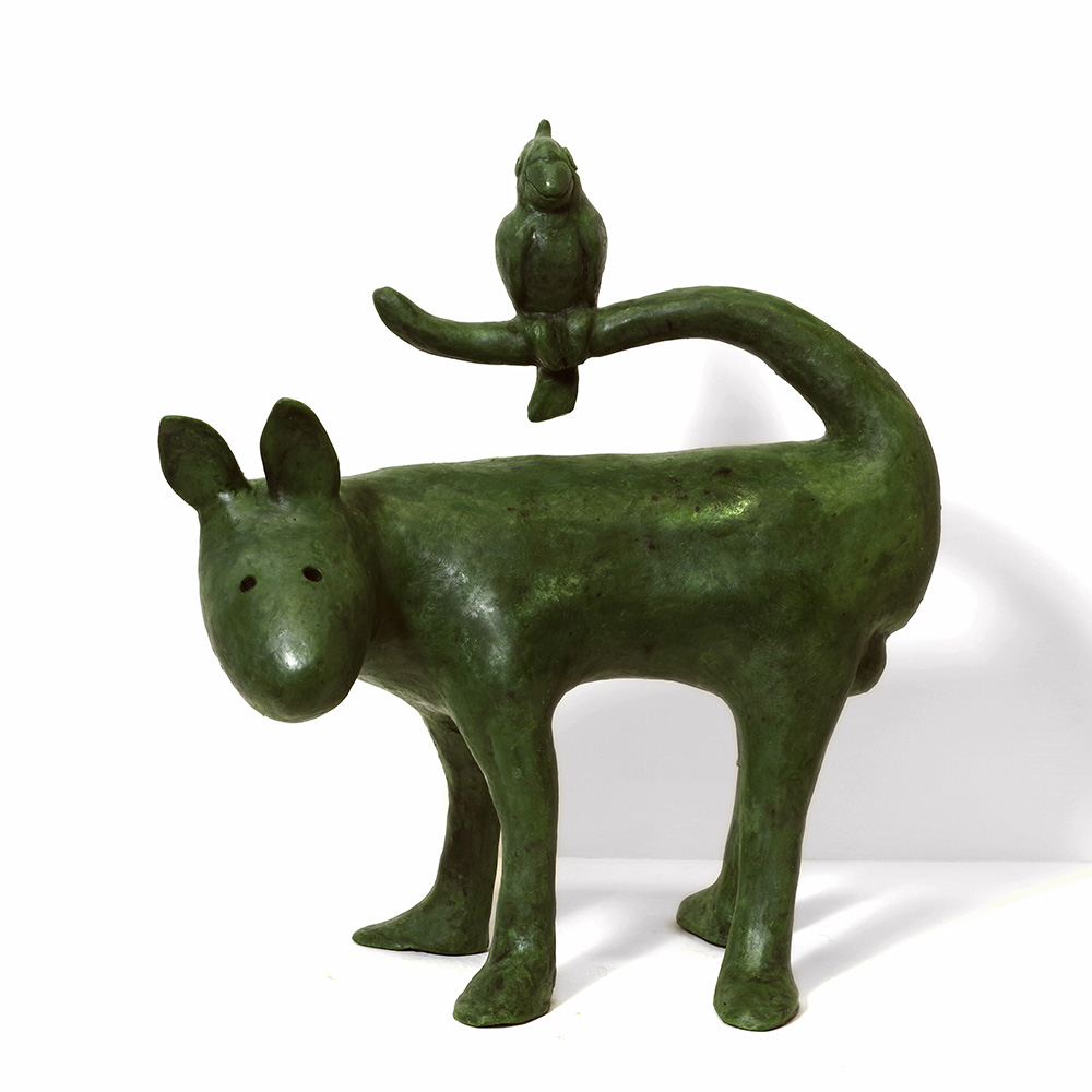 The Dingo and the Cocky, Caste Bronze , H 30 x W 27 x D 15 cm, Ed.1/10, 2023